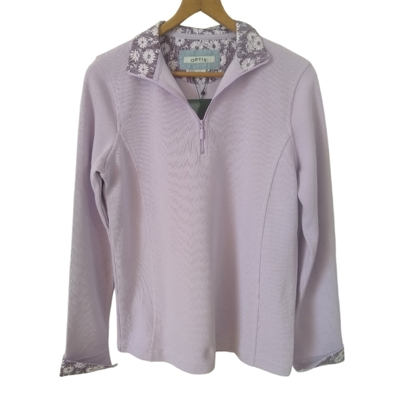 SALE 🛍️ 🆕 ORVIS Women's Sandy Point Pullover 1/4 Zip Sweatshirt Floral - Picture 11 of 11